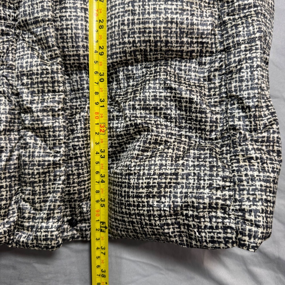 Uniqlo Ultra Light Down Long Puffer Coat XL Houndstooth AOP Packable Cozy Brown - Picture 8 of 11